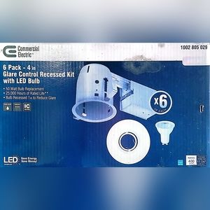 Recessed light kit with bulbs 6pk